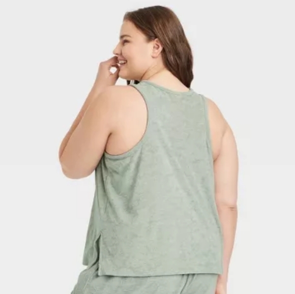 NWT A NEW DAY Terry Tank Top, Light Green, Size 4X - Picture 2 of 10